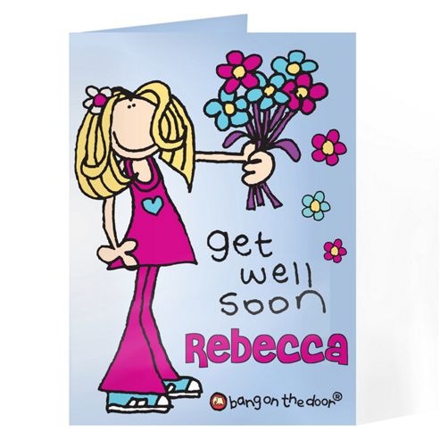 Image of Personalised Bang On The Door Get Well Soon Card
