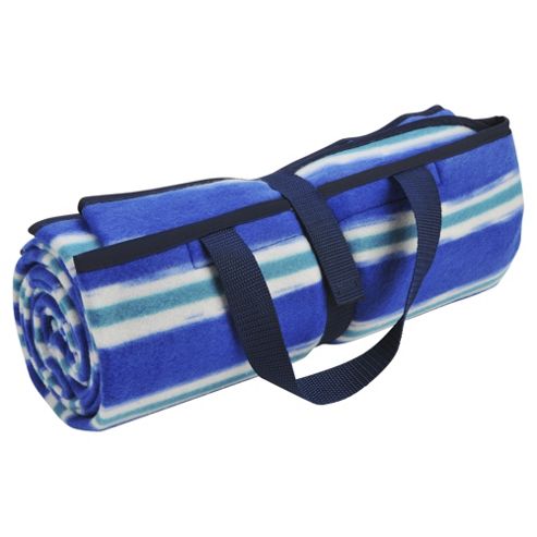 Image of Tesco Picnic Rug Wave Stripe Navy