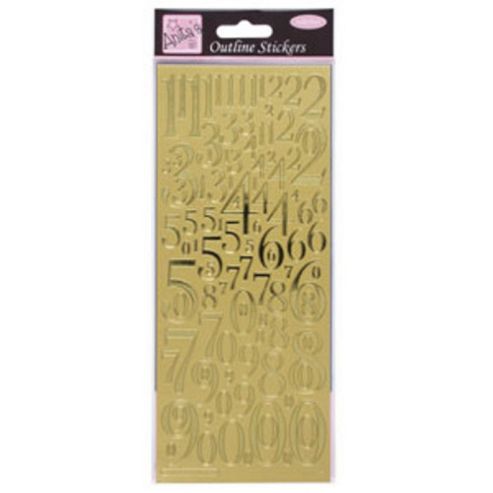 Image of Outline Stickers Mixed Numbers Gold