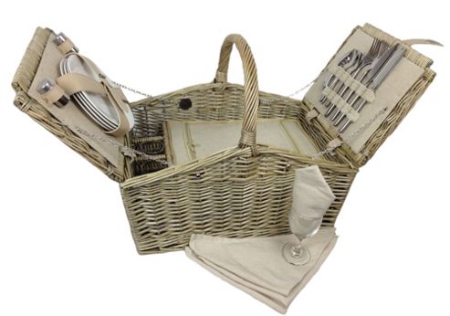 Image of Wicker Valley Double Lidded 4 Person Picnic Hamper