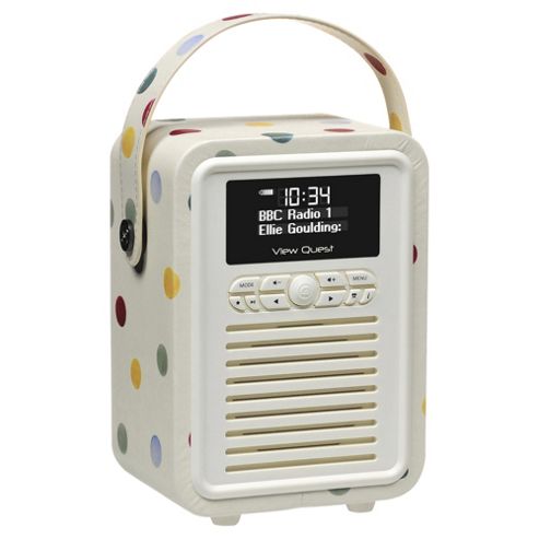 Image of View Quest Retro Mini Dab/dab+/fm Radio And Bluetooth Speaker Emma Bridgewater Polka Dot