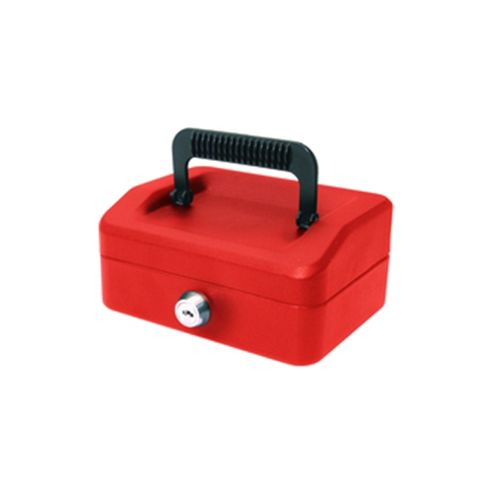 Image of Helix 150mm Sloping Lid Cash Box Red Wa6060