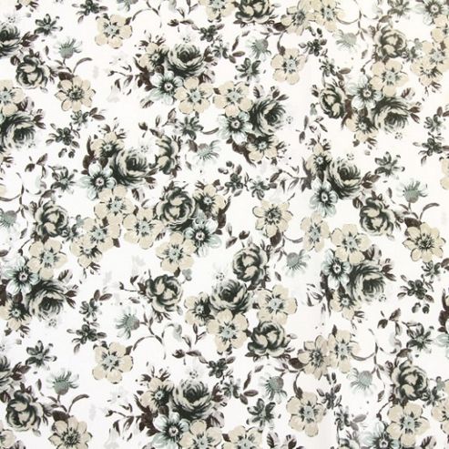 Image of Decopatch Sheet Ref. 557 Floral Black/white/beige