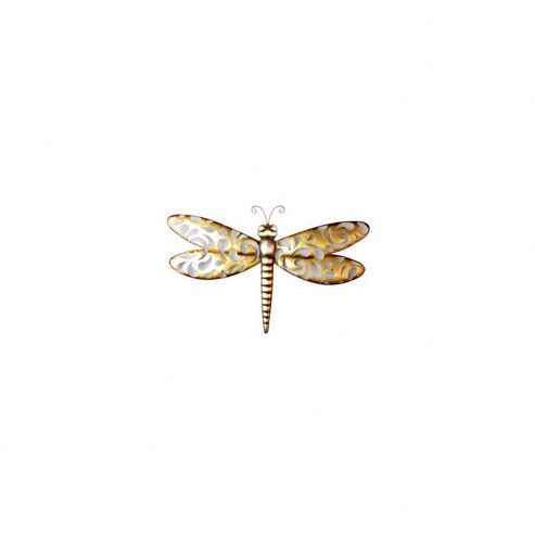 Image of Novus Imports Champagne Dragonfly Metal Wall Art