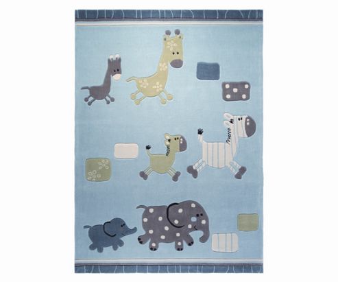 Image of Esprit Lucky Zoo Blue Kids Rug - 170cm X 240cm