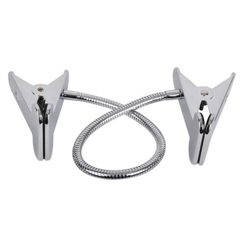 Image of Flexi Neck Double Clip Desk Clamp In Chrome