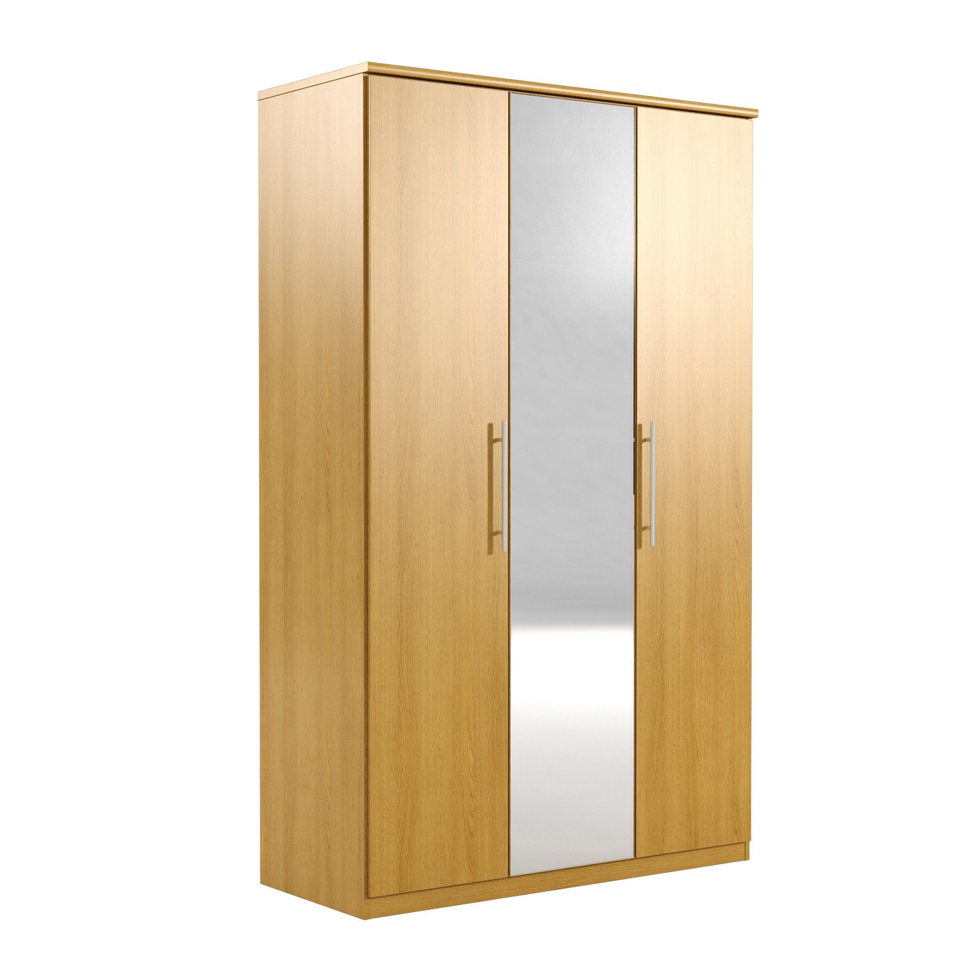 Urbane Designs Prague 3 Door Wardrobe - Oak at Tesco Direct