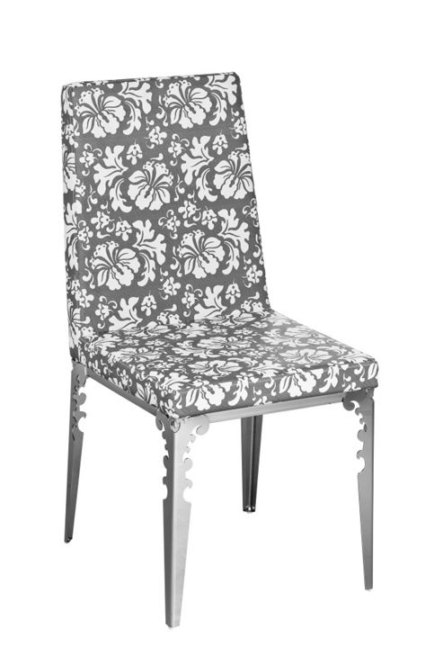 Image of Premier Housewares Floral Dining Chair (set Of 2) - Grey / White