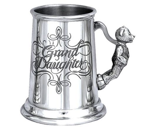 Image of Granddaughter Pewter Tankard Baby Christening Cup