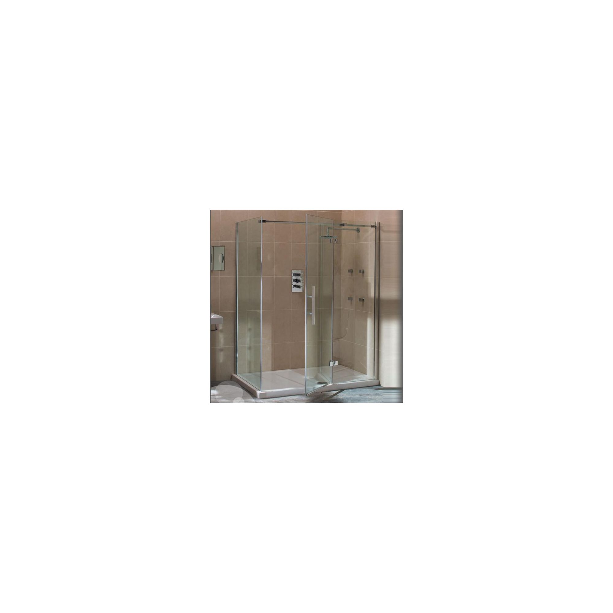 Merlyn Vivid Nine Hinged Door Shower Enclosure with Inline Panel, 1400mm x 900mm, Right Handed, Low Profile Tray, 8mm Glass at Tescos Direct
