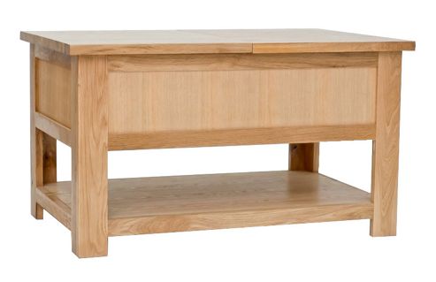 Image of Lansdown Oak Coffee Table With 2 Lids