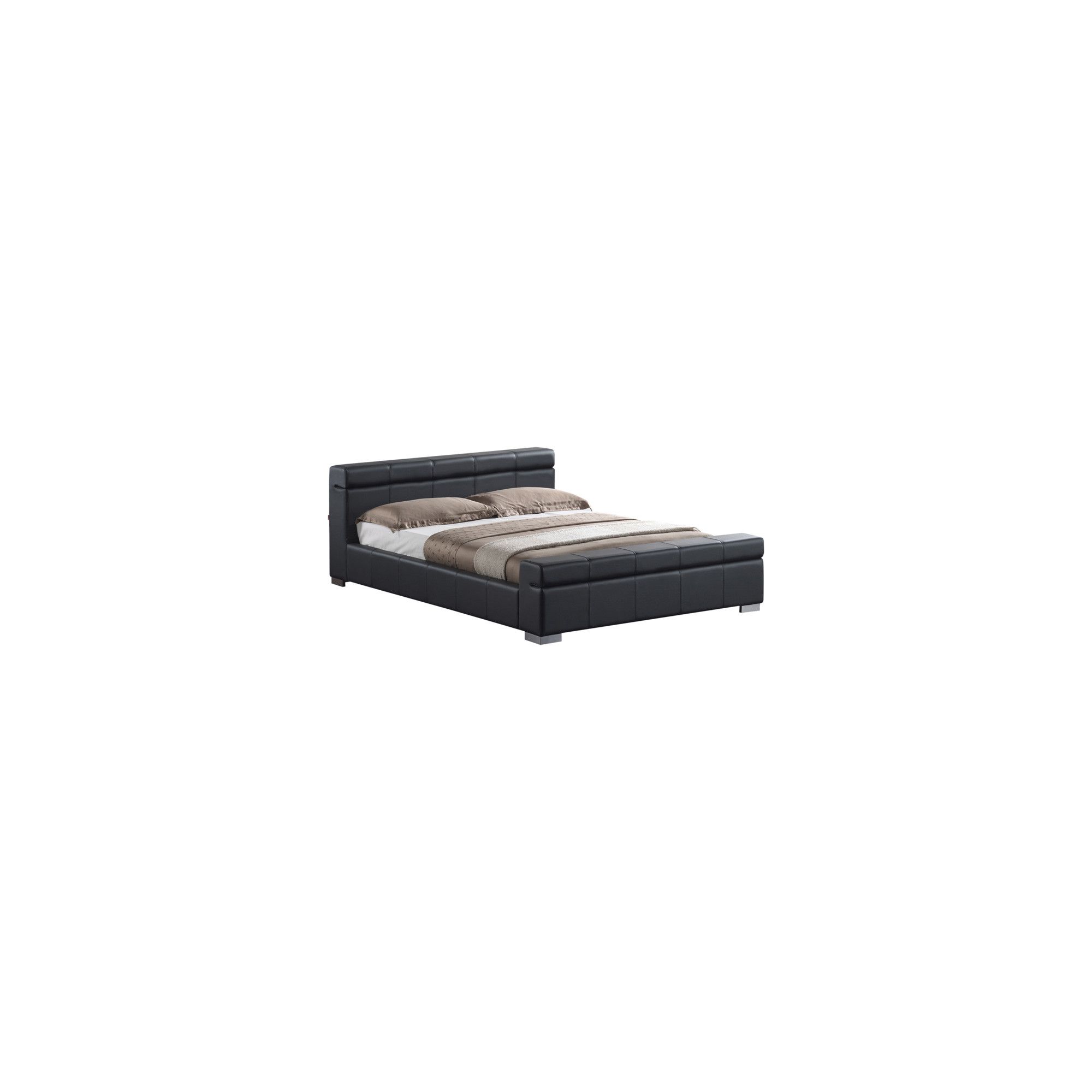 Altruna Durham Faux Leather Bed Frame - Black - King at Tesco Direct