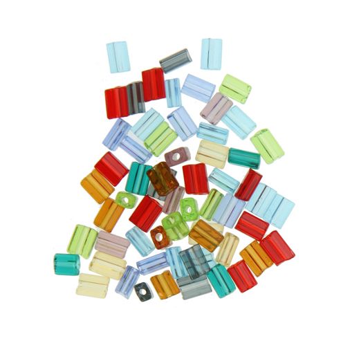 Image of Czech Seed Bead Tiny Flats Transparent Mix