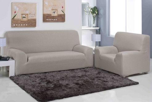 Image of Elainer Home Living Carla 1 Seater Sofa Cover - Linen