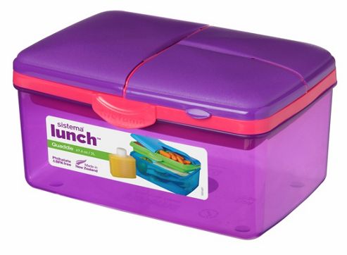 Image of Sistema Large Purple Quaddie Lunch Box 2 Ltr