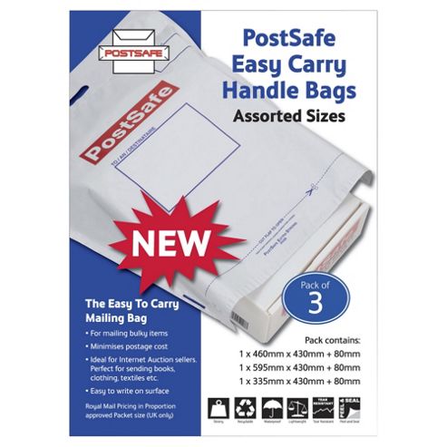 Image of Postsafe 595x430 Easy Carry Handle Bags 3 Pack