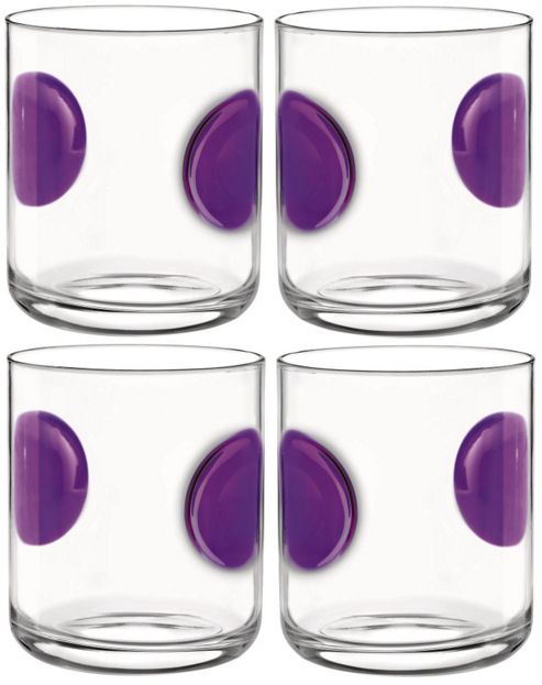 Image of Bormioli Rocco Giove Water Tumbler Glasses - Set Of 4 - Purple - 310ml