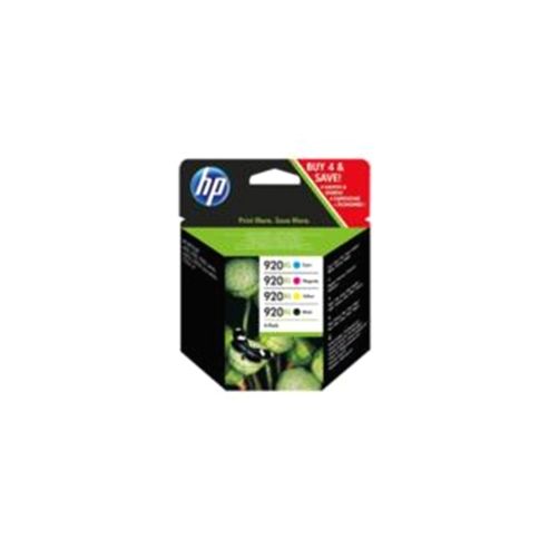 Image of Hp 920xl Combo Pack Ink Cartridges (black/cyan/magenta/yellow) (yield Black: 1200 Pages/yield Colour: 700 Pages) For Officejet Printers