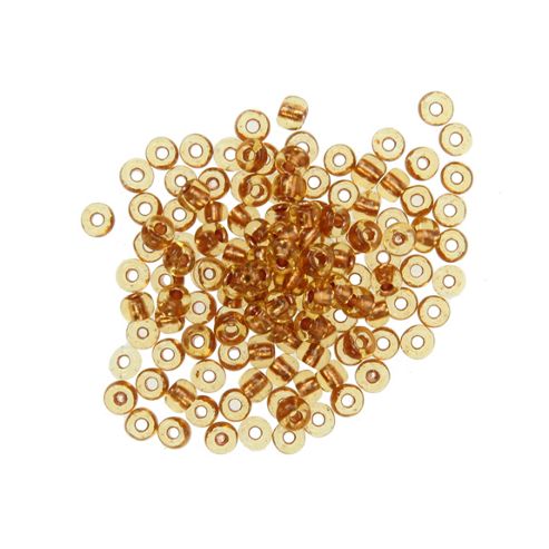 Image of Czech Seed Bead 6/0 Topaz/copper Lined