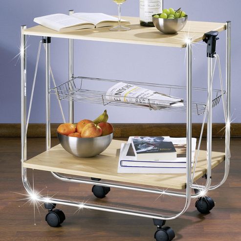 Image of Wenko Dinett Deluxe Serving Trolley In Maple