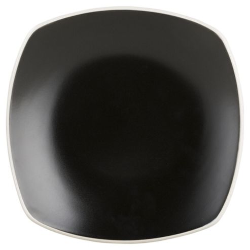 Image of Tesco Square Stoneware Dinner Plate, Black