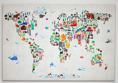 Image of Where In The World Map Canvas