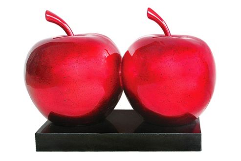 Image of Premier Housewares Double Apple Sculpture - Red