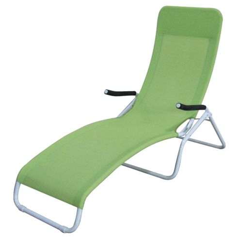 Image of Curve Steel Sun Lounger, Green