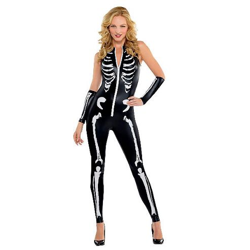 Image of Skeleton Catsuit - Adult Costume Size: 14-16