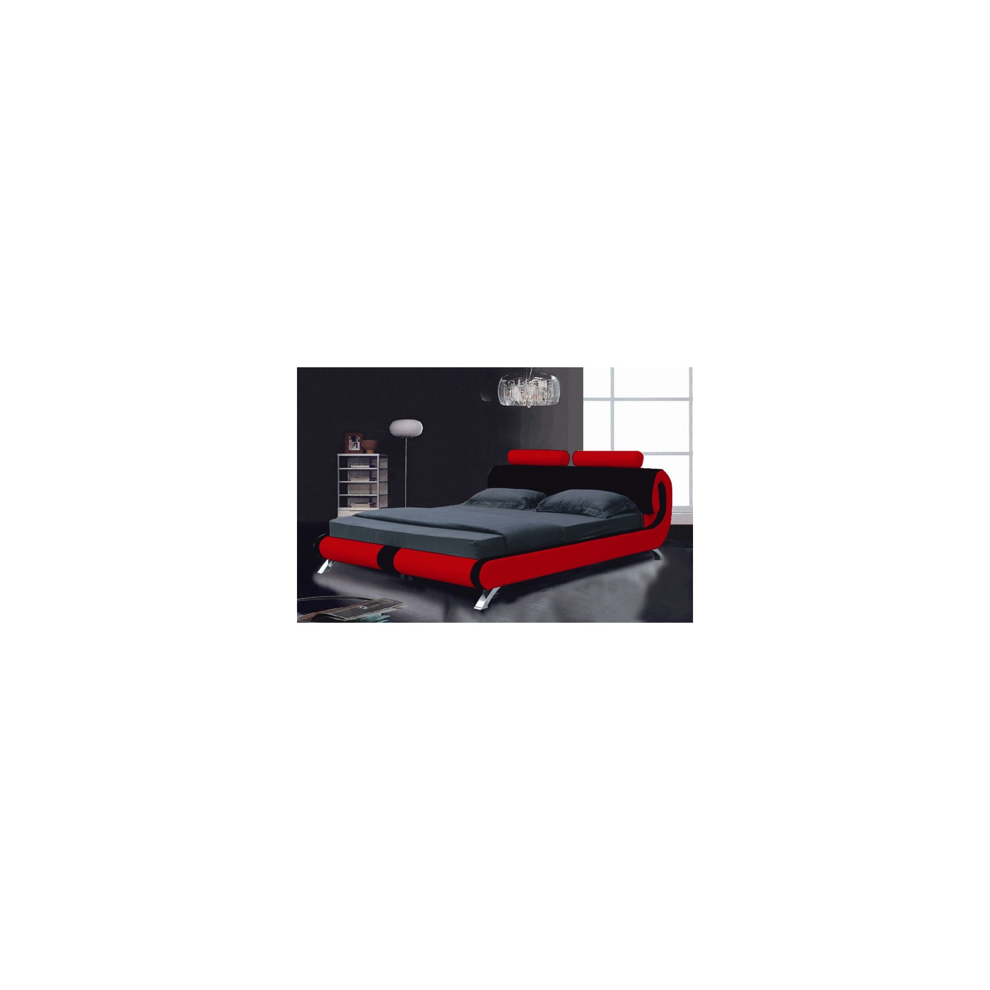 Giomani Designs Designer Curve Bed - Red / Black - Double at Tesco Direct