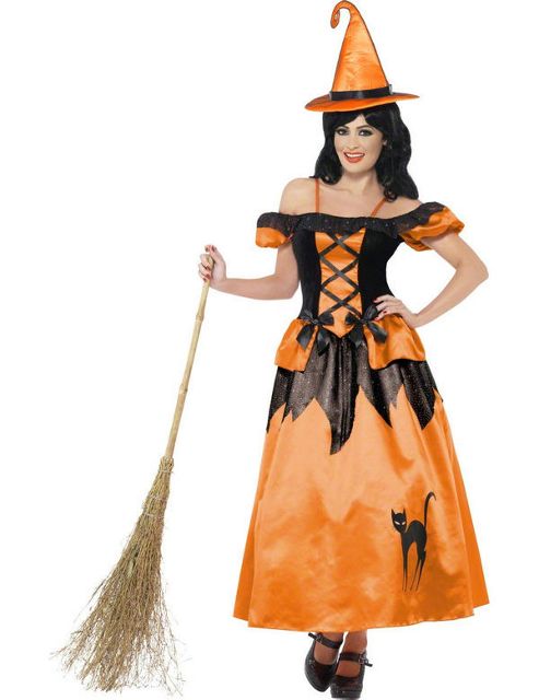 Image of Black & Orange Witch Costume Small