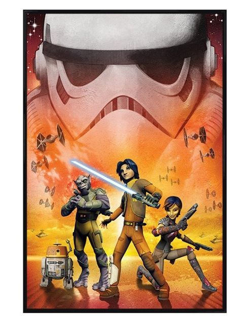 Image of Gloss Black Framed Star Wars Rebels Main Characters Poster