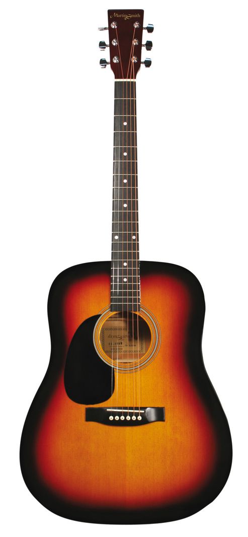 Image of Martin Smith Full Size Left Hand Dreadnought Acoustic Guitar - Sunburst
