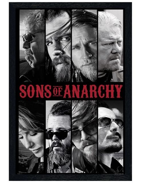 Image of Black Wooden Framed Sons Of Anarchy Collage Poster