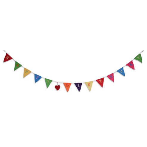 Image of 2m Long 'happy Birthday' Bunting Garland In Bright Colours