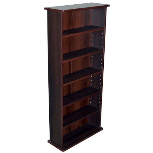 Image of Techstyle 222 Cd Or 104 Dvd Media Storage Shelf Unit - Dark Oak