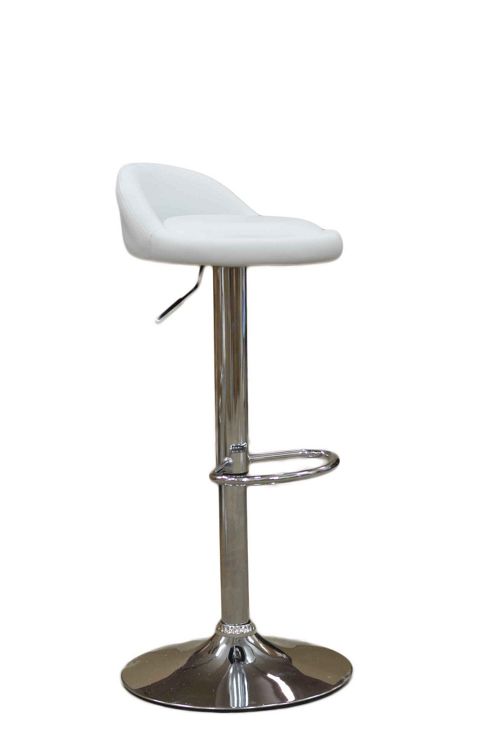 Image of Tempo White Faux Leather Bar Stool