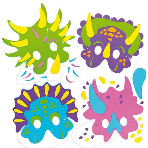 Image of Dinosaur Foam Craft Mask Kits (pack Of 4)