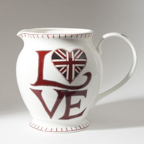 Image of Jan Constantine Union Jack Heart Design Large 850ml China Jug
