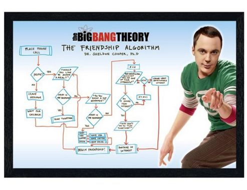 Image of Black Wooden Framed The Big Bang Theory The Friendship Algorithm Poster