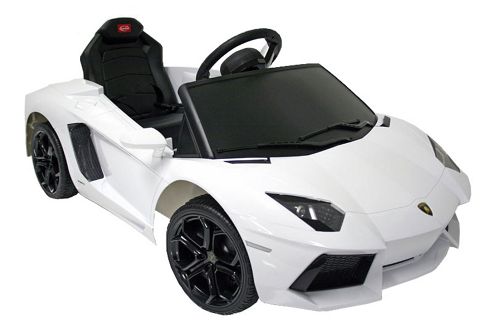 Image of Kids Electric Car Lamborghini Aventador 6 Volt White Gloss