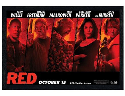Image of The Cast Of Red Black Wooden Framed Ready For Action Poster
