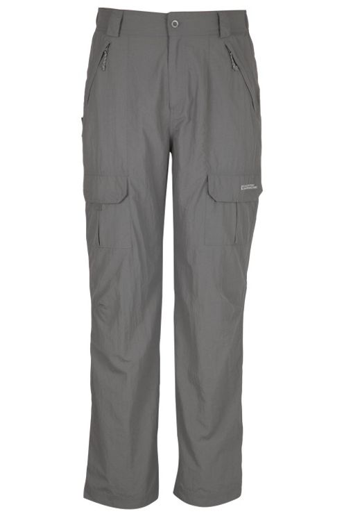 Image of Terrain Mens Lightweight Elasticated Walking Hiking Travel Pocket Short Trousers - Grey