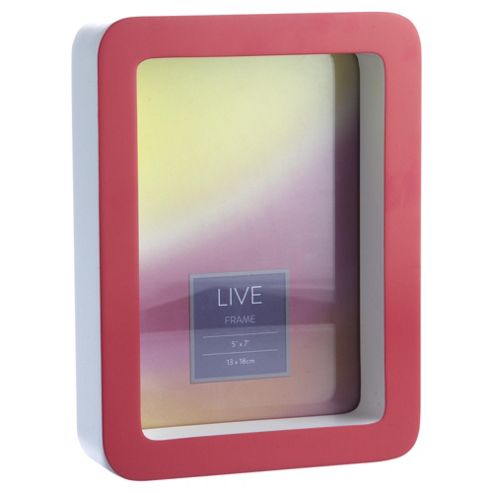 Image of Tesco Curved Box Photo Frame Red 5x7