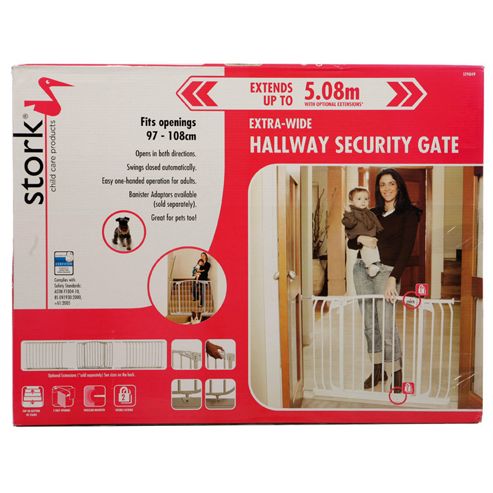 Image of Stork Childcare Products Hallway Safety Gate (standard Height - White)
