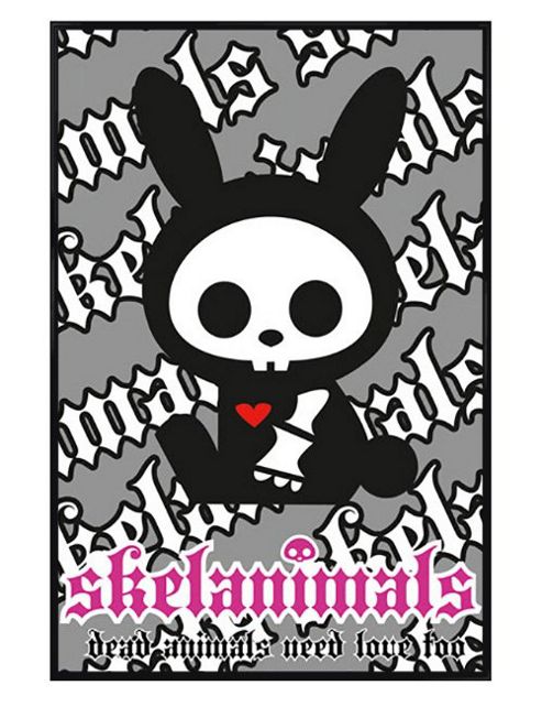 Image of Skelanimals Gloss Black Framed Jack The Rabbit Poster
