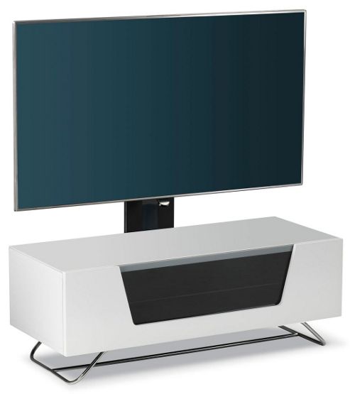 Image of Alphason Chromium White Cantilever Tv Stand