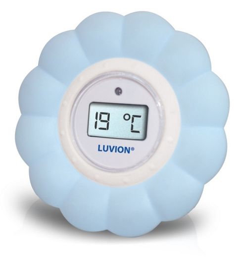 Image of Luvion Bath & Room Flower Thermometer In Blue
