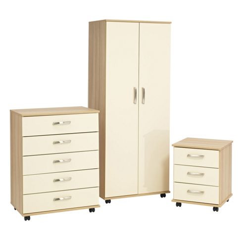Image of Ideal Furniture Regal Bedroom Collection - Cocobola / Cream Gloss