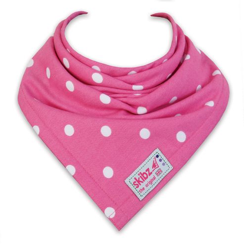 Image of Polka Dot Pink Skibz - The Original Bandana Style Dribble Bib